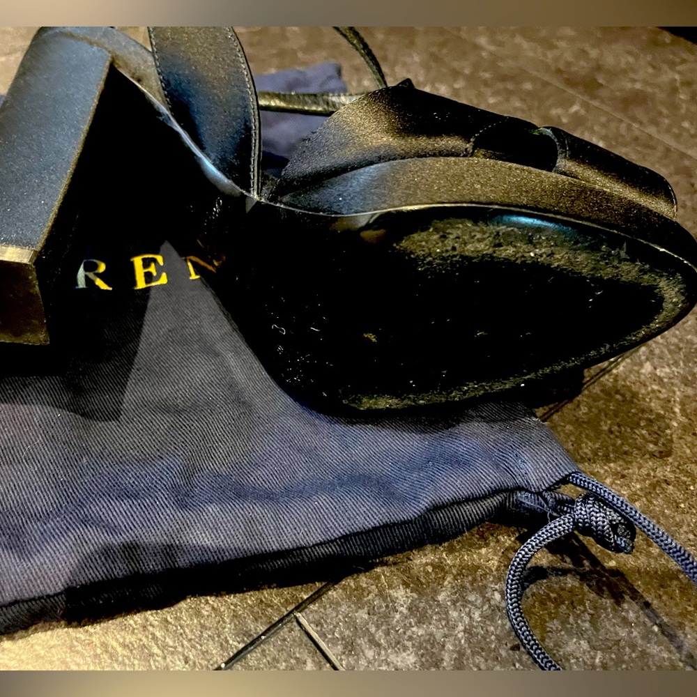 Ralph lauren black satin heels